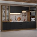 Ver imagem 1 de Armário de Cozinha Completa 340cm Rustic/preto Agata Madesa 01 Rustic/preto