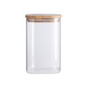 Ver imagem 1 de Pote de Mantimentos Quadrado Flat 1100ml Tampa Bambu Oikos
