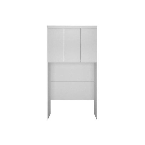 Modulado de Quarto Armário Ponte Aéreo Solteiro Rizon/linea C/ 3 Portas Neve - Novo Horizonte