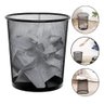 Lixeira Aramada de Metal 10 Litros Preta Telado Vazado para Escritorio Sala e Consultorio Decorativa - 1