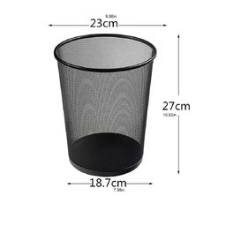 Lixeira Aramada de Metal 10 Litros Preta Telado Vazado para Escritorio Sala e Consultorio Decorativa - 2