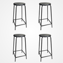 Ver imagem 1 de Kit 4 Banco de Metal Bar Assento Plástico Empilhável Preto 65cm