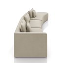 Ver imagem 6 de Sofá Curvo Decorativo Kimiko 447cm 5 Lugares Sala de Estar com Chaise Veludo Bege G52 - Gran Belo