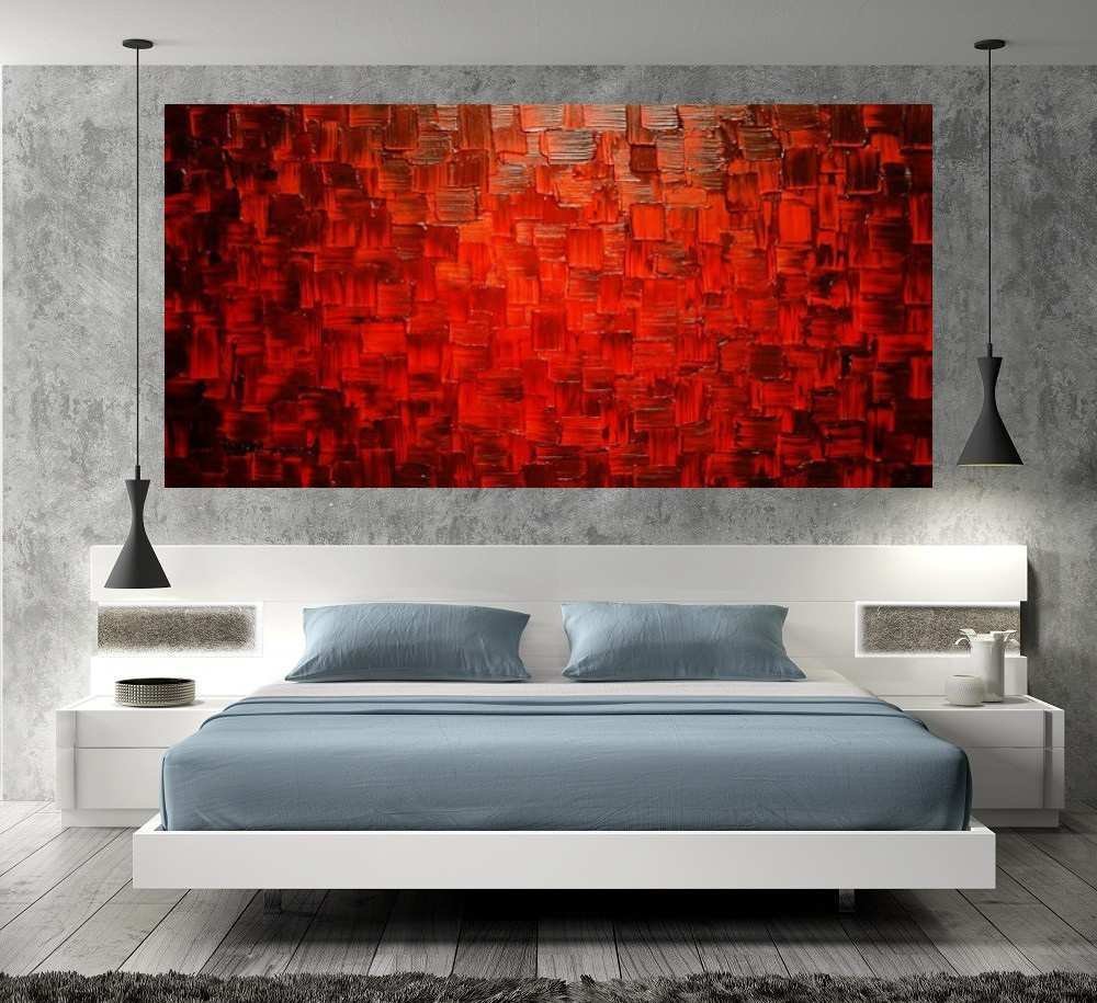 Quadro Pintura Tela Abstrato Moderno 2165: 70cm (A) x 140cm (L) - 5