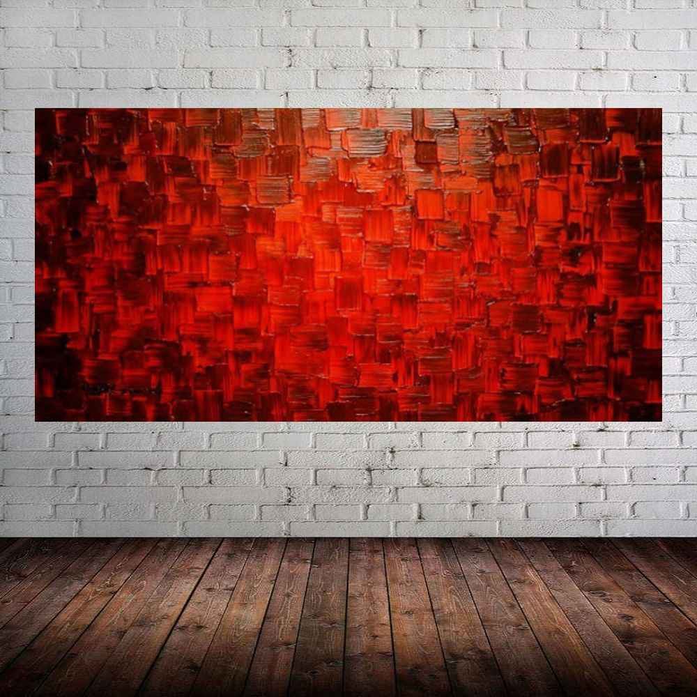 Quadro Pintura Tela Abstrato Moderno 2165: 70cm (A) x 140cm (L) - 1