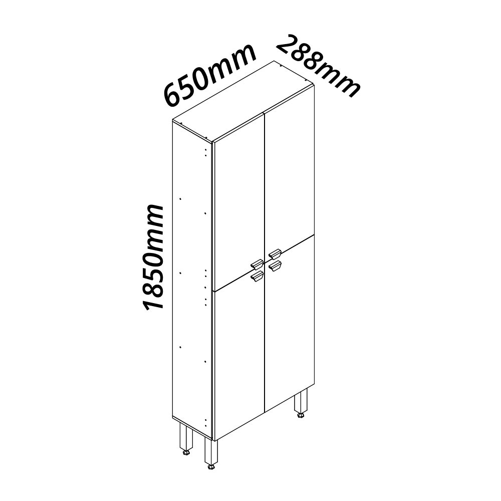 Armário de Cozinha Torre Modulado 4 Portas Branco - Rosafor - 3