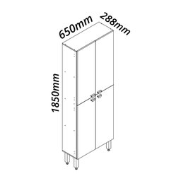 Armário de Cozinha Torre Modulado 4 Portas Branco - Rosafor - 3