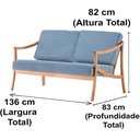 Ver imagem 3 de Sofá Navi Ozki 136 Cm Madeira Eucalipto Cedro Tecido Azul Corda Redonda Rami