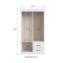 Ver imagem 4 de Guarda Roupa Solteiro 4 Portas 2 Gavetas Córdova Branco