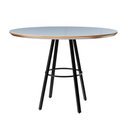 Ver imagem 1 de Mesa de Jantar Boston Class Aço Carbono Preto Redonda Nozes 1.20 Cm Vidro Branco