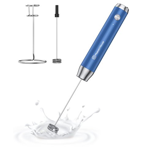 Maestri House Espumador de Leite Recarregável com Suporte (azul Escuro)