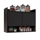 Ver imagem 4 de Armário Aéreo Chico 70,5cm 2 Portas MDP Preto Gran Belo