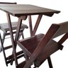 Bistro com 2 Banquetas para Bar Dobrável de Madeira Ismalu: Imbuia - 6