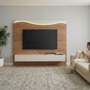 Ver imagem 7 de Painel para TV Lumiere 75" 200cm MDF MDP Cinamomo-Off White Fosco Artely