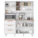 Ver imagem 2 de Armário para Cozinha Kit Max 160 Cm 5 Portas 3 Gavetas Branco Fosco Brilho - Zanzini