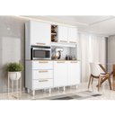 Ver imagem 3 de Armário para Cozinha Kit Max 160 Cm 5 Portas 3 Gavetas Branco Fosco Brilho - Zanzini