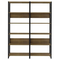 Conjunto 2 Estantes para Livros Florida 10 Prateleiras Pinho/Preto - Pnr Móveis - 3