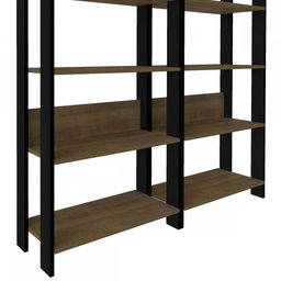 Conjunto 2 Estantes para Livros Florida 10 Prateleiras Pinho/Preto - Pnr Móveis - 6