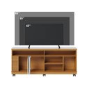 Ver imagem 4 de Rack para TV até 65 Polegadas 150cm Rodízio 2 Portas Jurere Marrom Naturale/Off White Matte