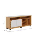 Ver imagem 3 de Rack para TV até 65 Polegadas 150cm Rodízio 2 Portas Jurere Marrom Naturale/Off White Matte