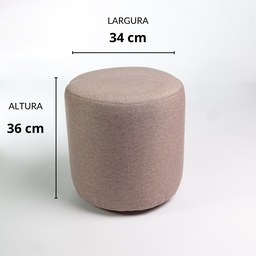 Kit 02 Puffs Decorativos Redondos para Sala Linho Palha Perse  - 3