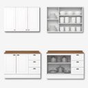 Ver imagem 2 de Cozinha Modulada Americana 120cm Henn 2 Peças - 5 Portas e 3 Gavetas com Tampo