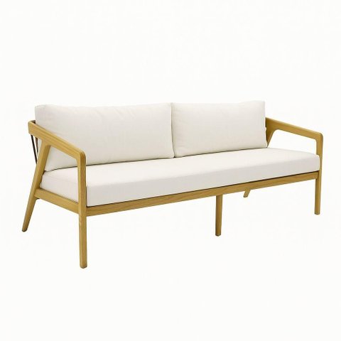 Sofá Aurora Jequitibá 3 Lugares Fixo 200cm Branco Nossa Kasa
