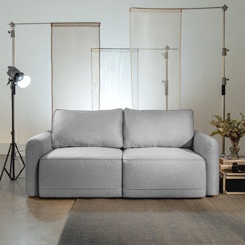 Sofá Retrátil 190cm Mellow Cabecasa Madeiraoriginals Cinza