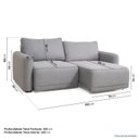 Ver imagem 4 de Sofá Retrátil 2 Lugares Linho Cinza Mellow 190cm CabeCasa MadeiraOriginals
