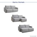 Ver imagem 5 de Sofá Retrátil 2 Lugares Linho Cinza Mellow 190cm CabeCasa MadeiraOriginals