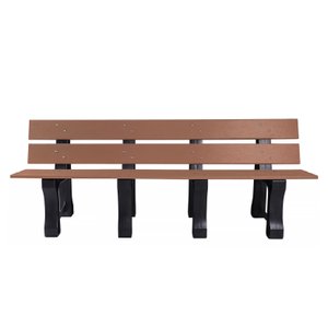 Banco de Jardim Madeira Plástica 2,0 M:marrom/kit Inox 304