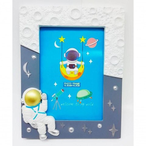 Porta Retrato Moldura Espacial de Astronauta Foguete Nasa 3d
