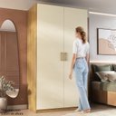 Ver imagem 2 de Guarda Roupa Solteiro 100% MDF 2 Portas 3 Gavetas Marrom/Nogueira
