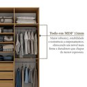 Ver mais imagens de Guarda Roupa Solteiro 100% MDF 2 Portas 3 Gavetas Marrom/Nogueira