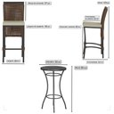 Ver imagem 2 de Mesa Bistrô e 2 Banquetas Roma Preta Corda Náutica Estofado 7 Trama Original