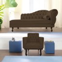 Ver imagem 1 de Kit Diva Recamier Diana 160cm Lado Esquerdo e 01 Poltrona Classic Suede - Doce Sonho Móveis RECAMIER