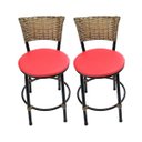 Ver imagem 1 de Kit 2 Banquetas Baixa de Cozinha Encosto Junco