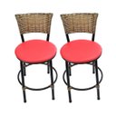 Ver imagem 1 de Kit 2 Banquetas Baixa de Cozinha Encosto Junco