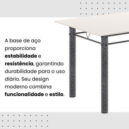 Conjunto de Mesa Tubular 120cm X 75cm Tampo em Vidro com 4 Cadeiras Iris B - 11