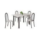 Ver imagem 2 de Conjunto de Mesa Tubular 120cm X 75cm Tampo em Vidro com 4 Cadeiras Iris B