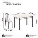 Ver imagem 3 de Conjunto de Mesa Tubular 120cm x 75cm Tampo em Vidro com 4 Cadeiras Iris B Prata/Off White