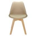 Ver imagem 4 de Kit 2 Cadeiras Charles Eames Leda Luisa Saarinen Design Wood Estofada Base Madeira - Bege