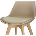 Ver imagem 6 de Kit 2 Cadeiras Charles Eames Leda Luisa Saarinen Design Wood Estofada Base Madeira - Bege