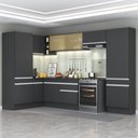Ver imagem 1 de Armário De Cozinha Completa De Canto 898 Preto/branco