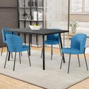 Ver imagem 6 de Kit 6 Cadeiras para Sala de Jantar Cozinha Estofada Gavi L02 Linho Azul - Lyam Decor