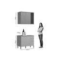 Ver imagem 4 de Cozinha Modulada Completa Allure 2 Peças (1aéreo+1balcão) Cp24 Jequitiba/gris Fosco - Linea