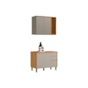 Ver imagem 1 de Cozinha Modulada Completa Allure 2 Peças (1aéreo+1balcão) Cp24 Jequitiba/gris Fosco - Linea