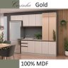 Módulo Paneleiro 70cm com Vidro Reflecta 100% Mdf Cozinha Modulada Gold Robel Fendi/aspen/reflecta - 3