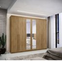 Ver imagem 1 de Roupeiro Dubai Majestic 2.7 com 6 Portas 6 Gavetas e Espelho com 8 Pés Vila Rica
