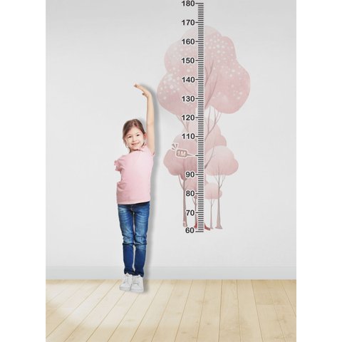 Régua do Crescimento Infantil Floresta Infantil Árvores Rosa